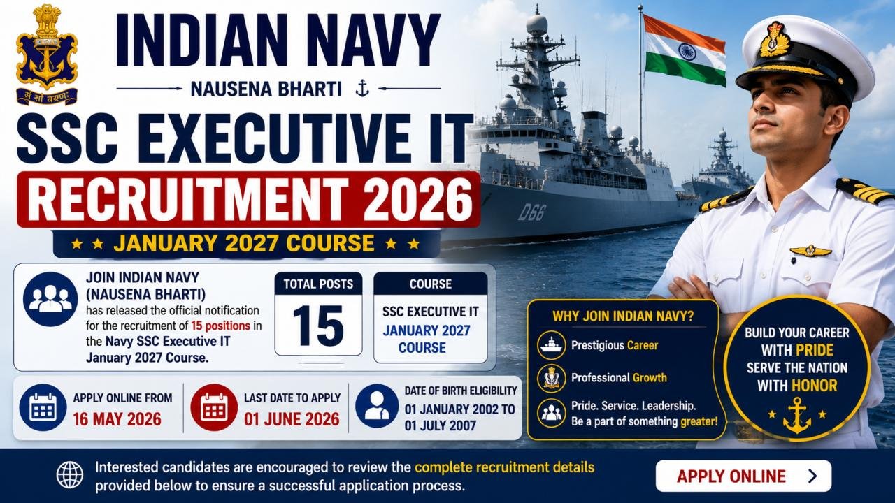 Indian Navy SSC Executive IT Recruitment 2026