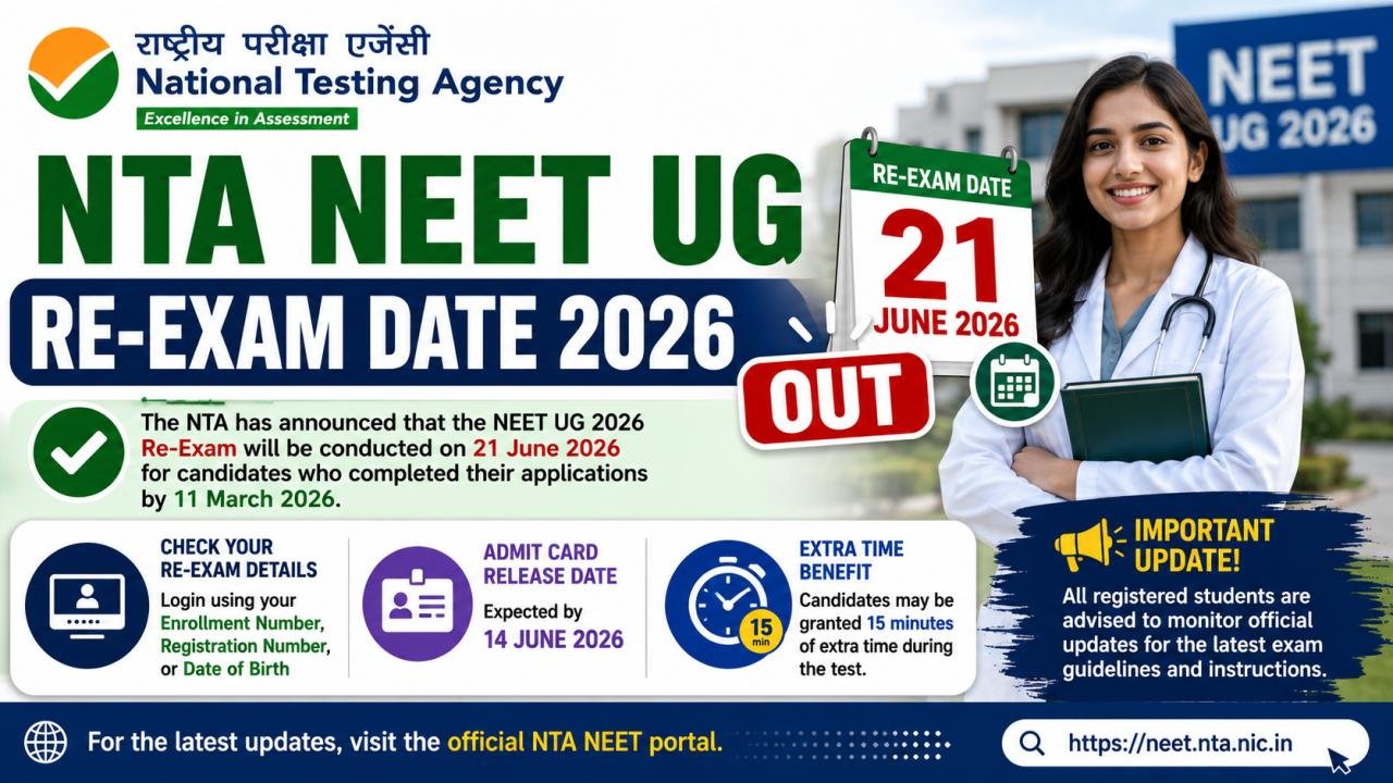 NTA NEET UG Re-Exam Date 2026 Out